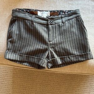 Fall plaid wool shorts